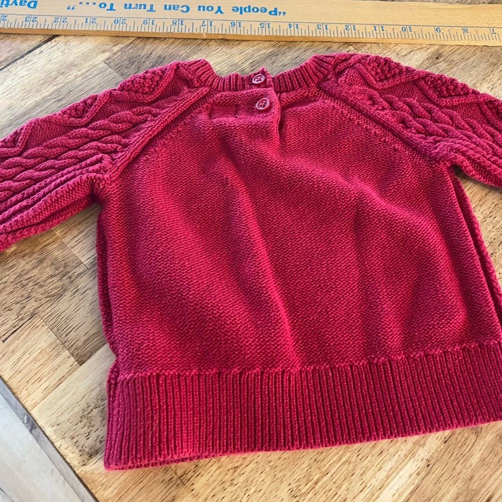 Baby GAP Red Cable Knit Sweater 6/12 montys - Picture 4 of 5